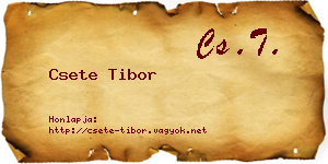 Csete Tibor névjegykártya